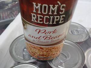 lot 130 image: 24 ct Moms Recipe 15 oz Cans Pork ...
