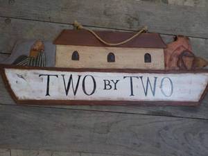 lot 7 image: Noahs Ark Wood Sign 31 x 11- arti...