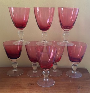 lot 19 image: Vintage Cranberry Stemware