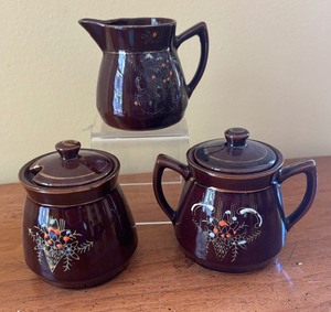 lot 82 image: Vintage Creamer Pitcher and Sugar Dishes