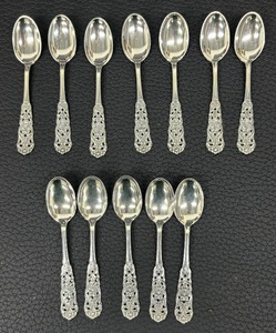 Set of 12 Marthinsen Sterling Silver Norwegian Demitasse Spoons