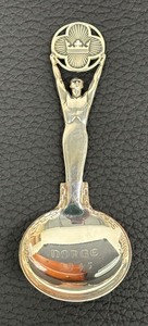 lot 94A image: Vintage Norwegian Liberation Sterling Silver Spoon 1945,Norwegian Silver Spoon,Thorvald Marthinsen Norwegian Silver Liberation Spoon