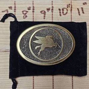 lot 59 image: Mobil Oil Flying Horse Belt Buckle