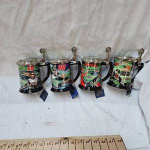 lot 43 image: Interstate Battery Bobby Labonte Series of 4 Stein Nascar issued, Very Nice