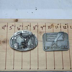 lot 63 image: Ames Tools and Ez Liner Belt Buckles