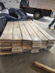 lot 99 image: 1x8x6 wirebrushed and stained barnwood mix