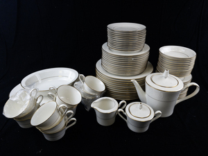 lot 2 image: NORITAKE 12 Setting Tulane Pattern China Complete Set. 84 Pieces Total Excellent Condition, Like New. Estimated Replacement Value $1200