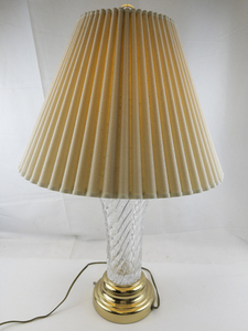 lot 46 image: LEVITON 26.5 Cut Crystal Glass Lamp -Works