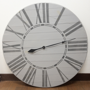 lot 50 image: BRANDTWORKS 36 Oversized Gray Farmhouse Wall Clock