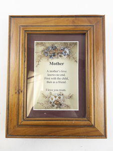 lot 62 image: Framed Shadow Box -Mother Poem