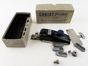 lot 75 image: 1956 Griest Rotary Buttonholer In Original Box.