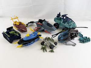 lot 110 image: Set of 6 Vintage Joe Cobra Sea Ray Vehicles - Helicopter, Submarine, Tank & More