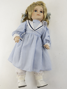 lot 125 image: Vintage Bijou Brigitte Sailor Girl Genuine Porcelain Doll.