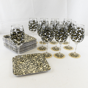 lot 141 image: LOLITA Wine Glasses & Plates