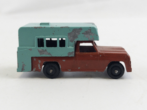 lot 170 image: MIDGET TOY ROCKFORD Red & Teal Diecast Metal Toy Pickup Truck & Camper Topper.