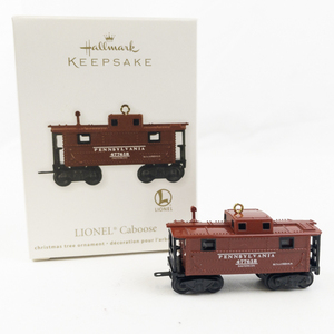 lot 203 image: Lionel Christmas Train Collection Dark Red Caboose Ornament