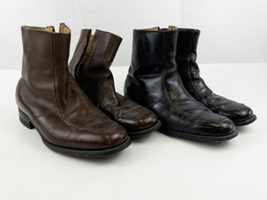 lot 238 image: VINTAGE Mason OSullivan 8 12 Black Leather & Brown LeatherMod Boots.