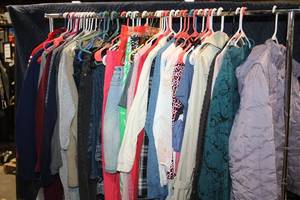 Collection of Women's Clothing with Outerwear, Sweaters, and Shirts