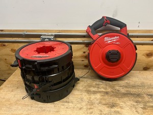 MILWAUKEE M18 FUEL 18V Lithium-Ion Cordless Angler Pulling Fish Tape Powered Base (Tool-Only)(Model 2873-20) with 3 Extra Cartridges (240' x 1/8")