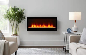 lot 11 image: HOME DECORATORS COLLECTION 42 in. Wall Mount Electric Fireplace in Black