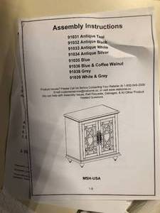 lot 14 image: Martin Svensson Home Elegant Antique TV Stand Fits TVs Up to 42 in. with Removable Shelves Customer Returns See Pictures