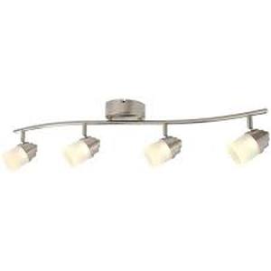 lot 18 image: Hampton Bay EnviroLite 2.6 ft. Brushed Nickel Integrated LED Hardwired Track Lighting Kit with 4 Fixed Track Heads    Customer Returns See Pictures