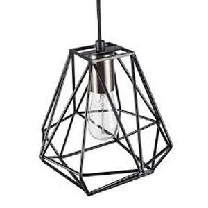 lot 24 image: Lot of Hampton Bay Brielle 60-Watt 1-Light Matte Black Shaded Pendant Light with Cage Shade Customer Returns See Pictures
