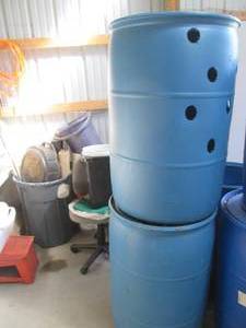 lot 31 image: 2-55gallon barrels (one modified fo...