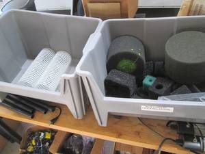 lot 83 image: (2) Stackable organizers containing...