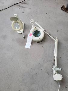 lot 220 image: Pair of desk mounted ring lamps