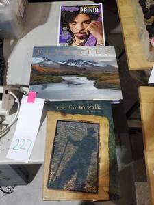 lot 227 image: Forest Fenn Too Fat To Walk book, treasure map poem, Flywater fly fishing book, Prince collector People magazine