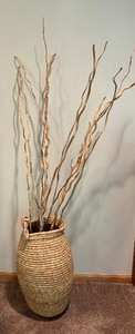 lot 102 image: Lovely Woven Basket with Decorative Twigs