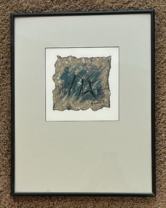 lot 103 image: Happy Times Layered Fluid Acrylic Painting by Karen Becker Benedetti