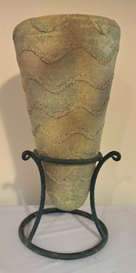 lot 104 image: Elegant Decorative Vase with Metal Stand