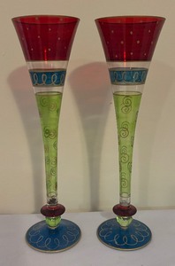 lot 108 image: Pair of Pier 1 Champagne Glass Flutes