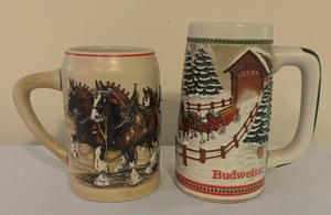 lot 114 image: Two Budweiser Steins