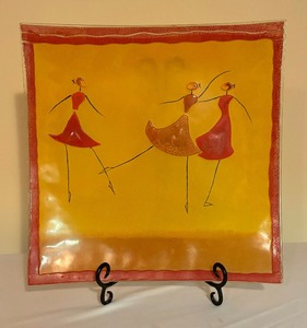 lot 157 image: Dance Like No One is Watching Art Glass Platter
