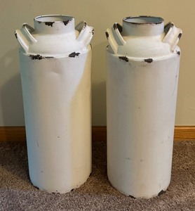 lot 184 image: Two Distressed Metal Vessels  Vases