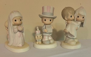 lot 189 image: Precious Moments Figurines including God Bless the Bride, Bless you Two and God Bless America