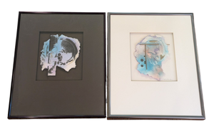lot 122 image: Pair of Framed Handmade Paper Art by Kathy Sheldon