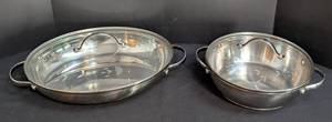 lot 128 image: Pair of Princess House Stainless Steel Serving Pans