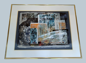 lot 134 image: Woodland Heights Layered Acrylic Painting by Karen Becker Benedetti