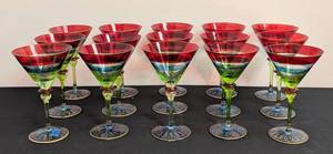 lot 168 image: Pier 1 Bohemian Painted Martini Glass Set