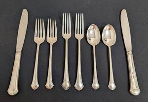 lot 38 image: Partial Towle Chippendale Sterling Silver Flatware Set