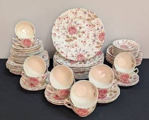 lot 87A image: Vintage Johnson Bros Rose Chintz Dish Set