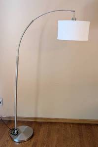 lot 34 image: Brushed Nickel Arc Floor Lamp