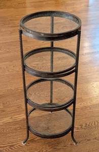 lot 33 image: Rustic Tiered Mesh Basket and Rebar Stand