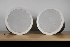 lot 8 image: QSC AD-C6T-LPZB-WH 6.5 Ceiling Speaker  70V100V  MSRP $315.00