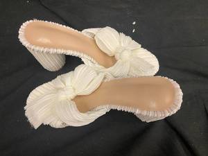 lot 8 image: Stylish Womens Pleated Knot High Heel Mules Size 39