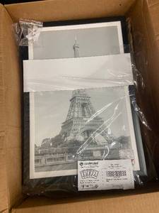 lot 43 image: Set of 5 Upsimples 12x18 Inch Picture Frames with Eiffel Tower Print